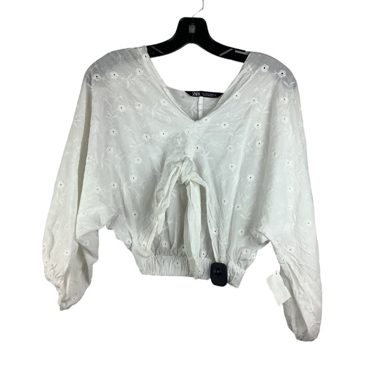 Top Short Sleeve By Zara In White, Size: S