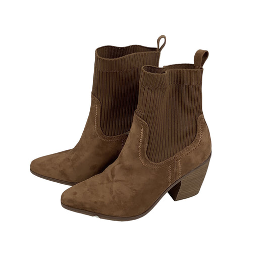 Boots Ankle Heels By Universal Thread In Brown, Size: 7.5