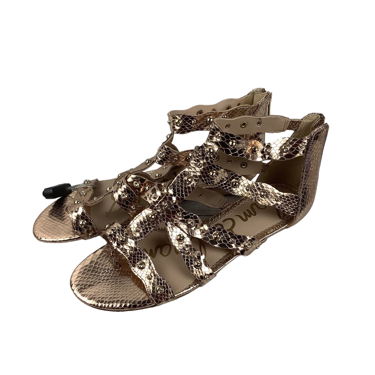 Gold Sandals Flats Sam Edelman, Size 9.5