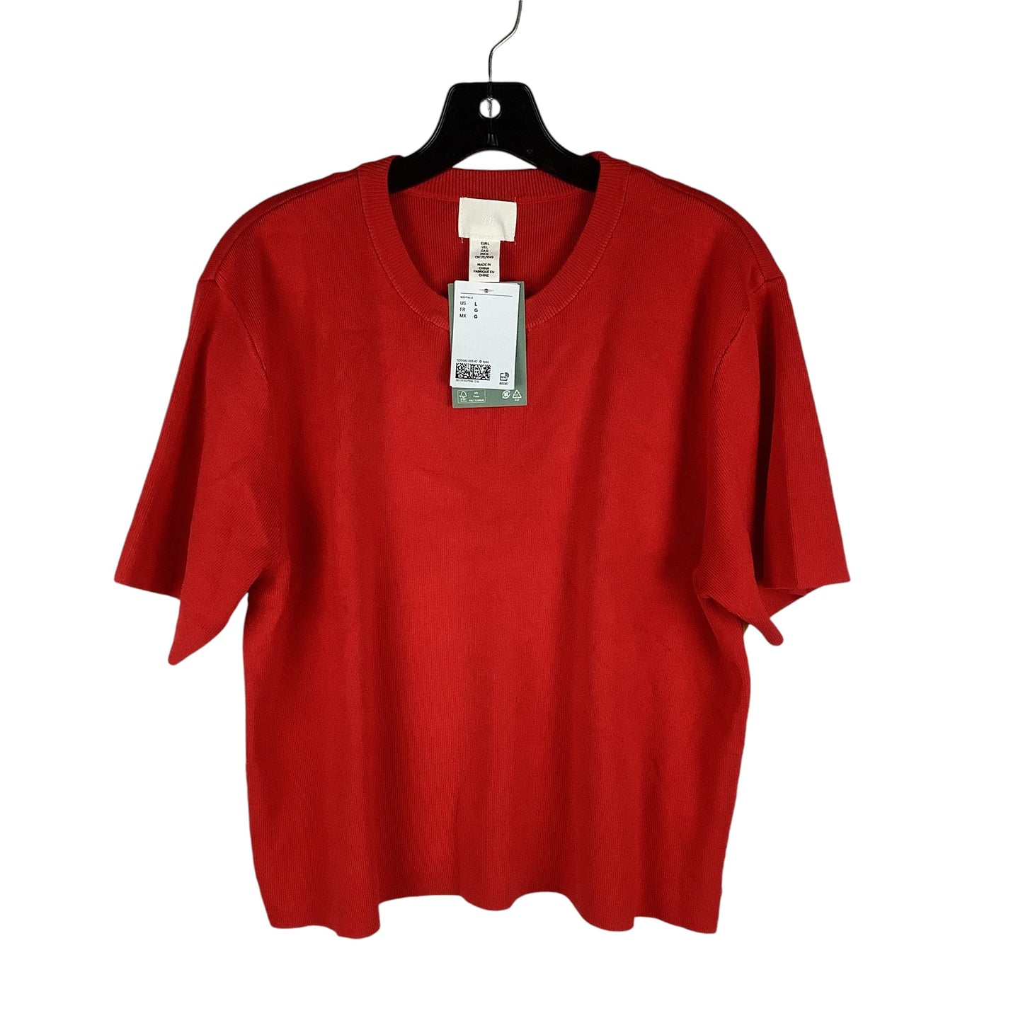 Sweater Short Sleeve By H&m In Red, Size: L