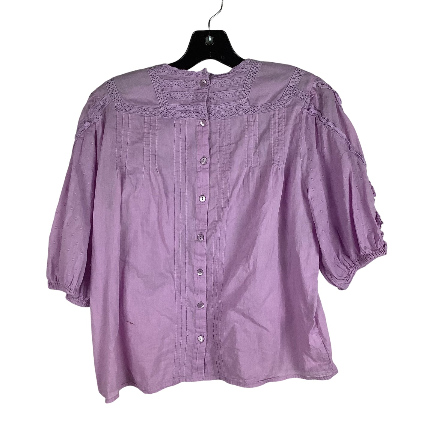 Top Short Sleeve By Anthropologie In Purple, Size: M