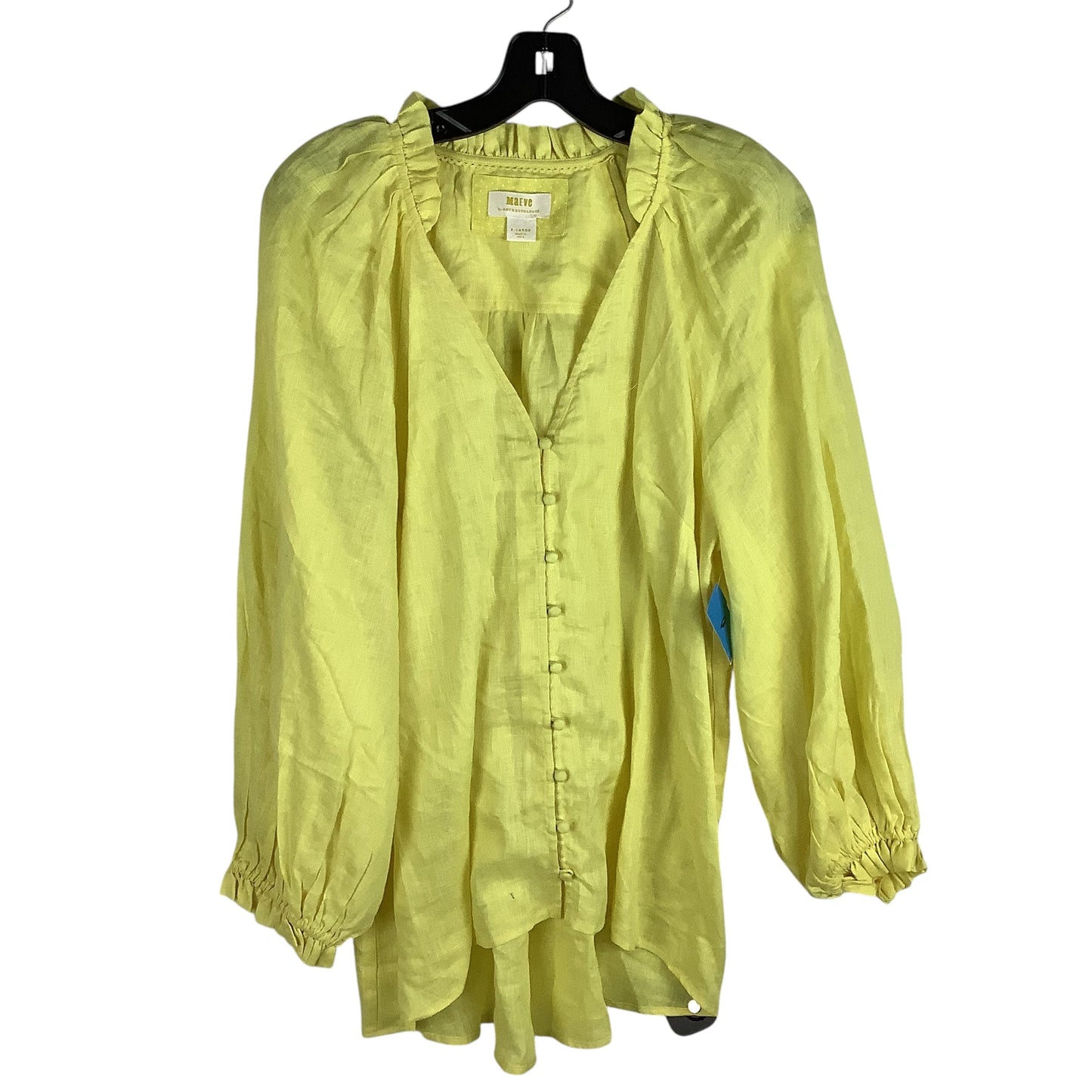 Top Long Sleeve By Maeve In Yellow, Size: Xl