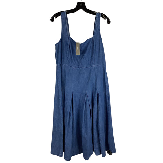 Dress Casual Midi By J. Crew In Blue Denim, Size: 12