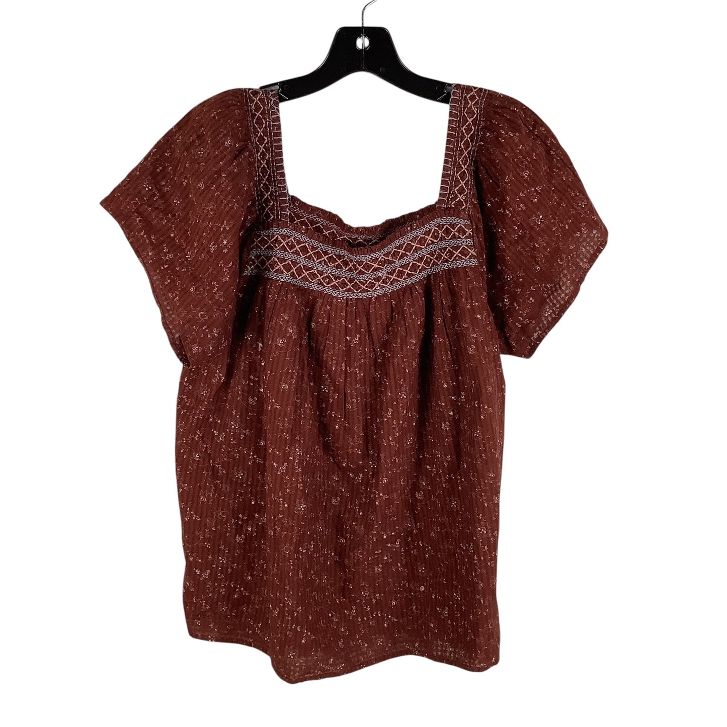 Top Short Sleeve By Madewell In Brown, Size: S