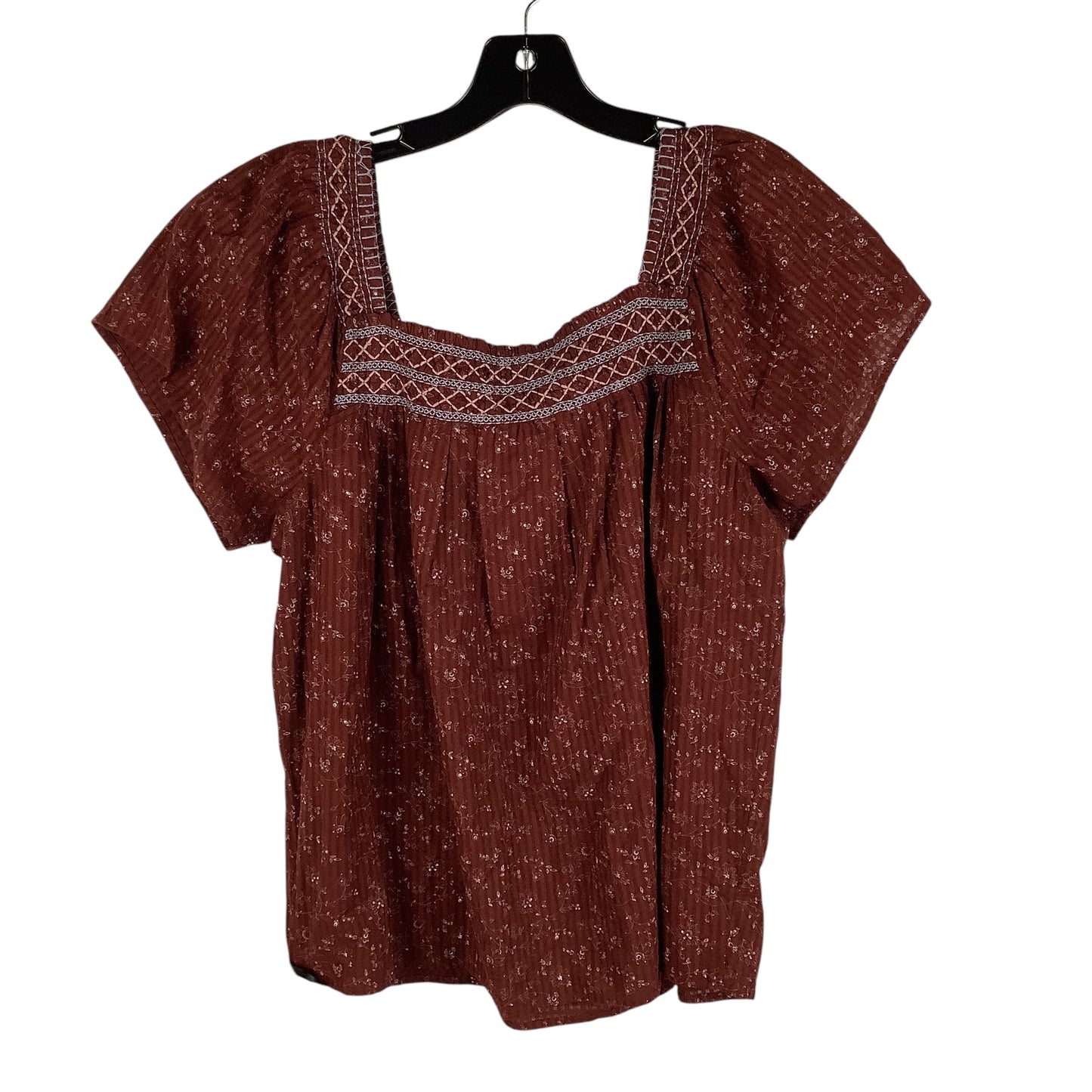 Top Short Sleeve By Madewell In Brown, Size: S