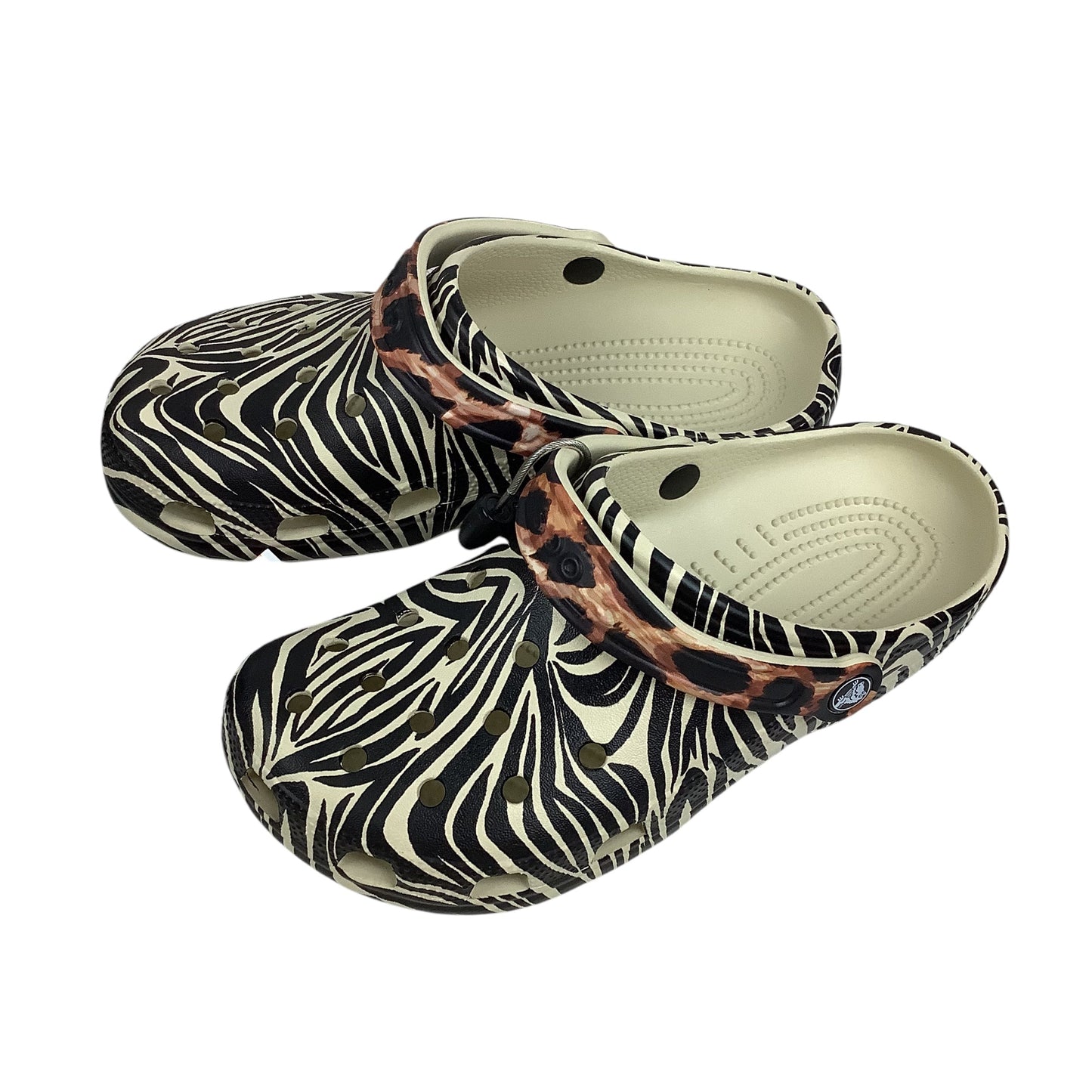 Shoes Flats By Crocs In Animal Print, Size: 9