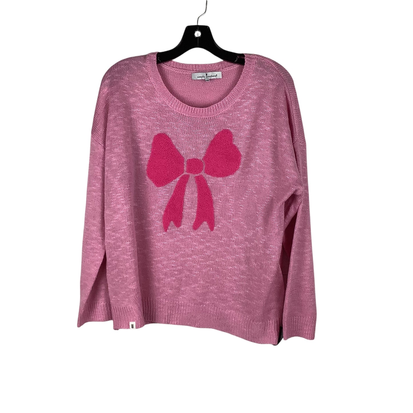 Top Long Sleeve By Simply Southern In Pink, Size: L