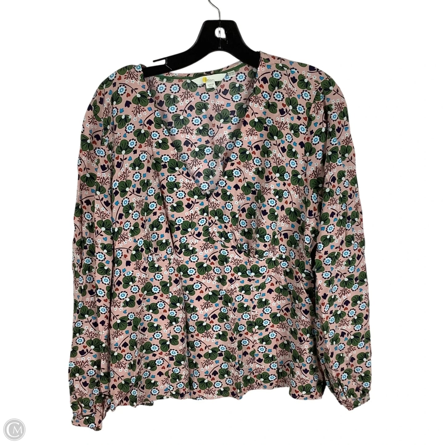 Top Long Sleeve By Boden In Floral Print, Size: Xl (14)