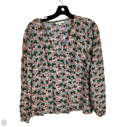 Top Long Sleeve By Boden In Floral Print, Size: Xl (14)