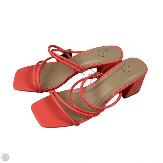 Sandals Heels Block By A New Day In Coral, Size: 9