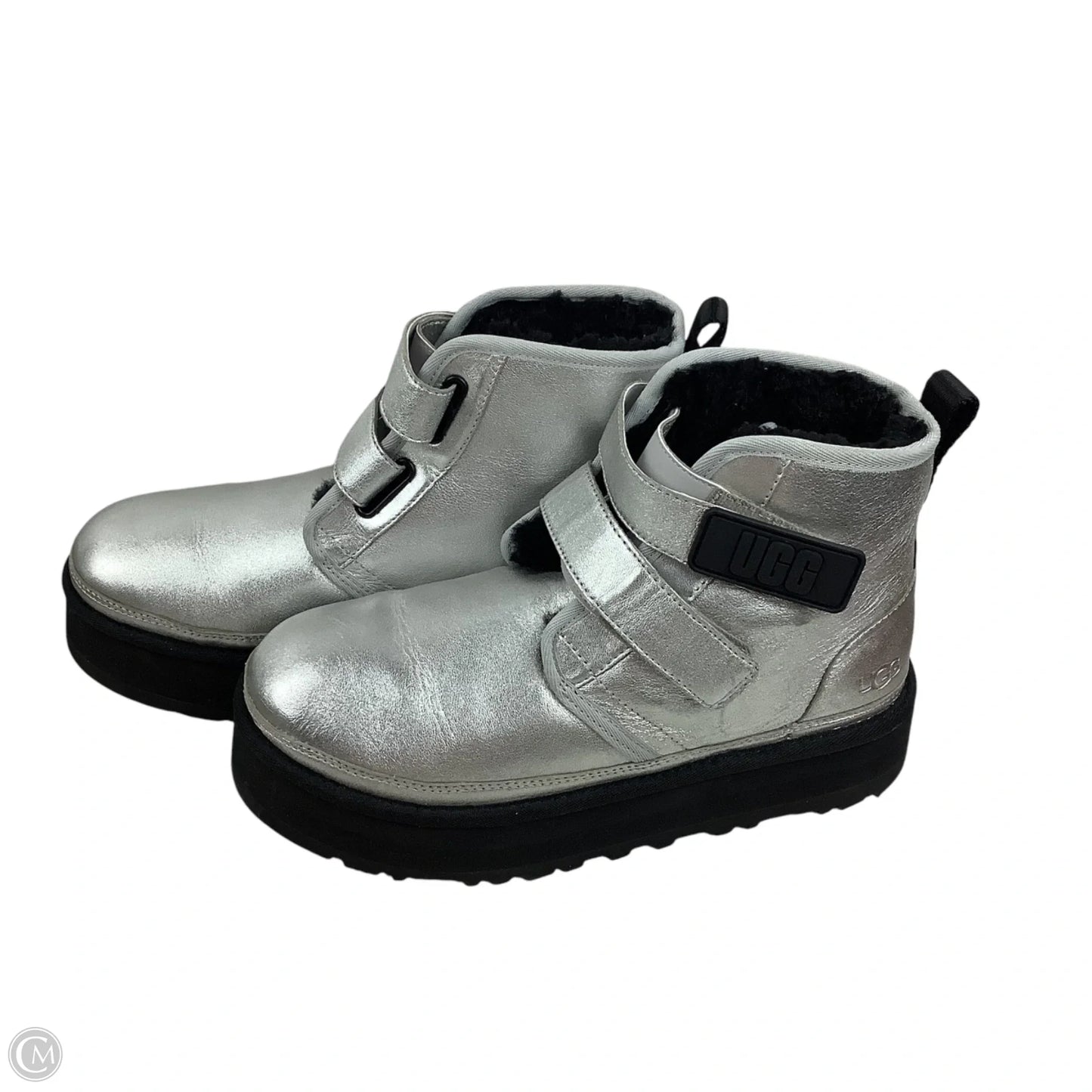 Boots Designer By Ugg In Silver, Size: 6