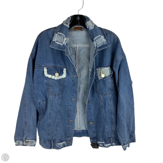 Jacket Denim By Pol In Blue Denim, Size: M
