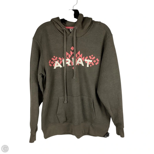 Sweatshirt Hoodie By Ariat In Brown, Size: L