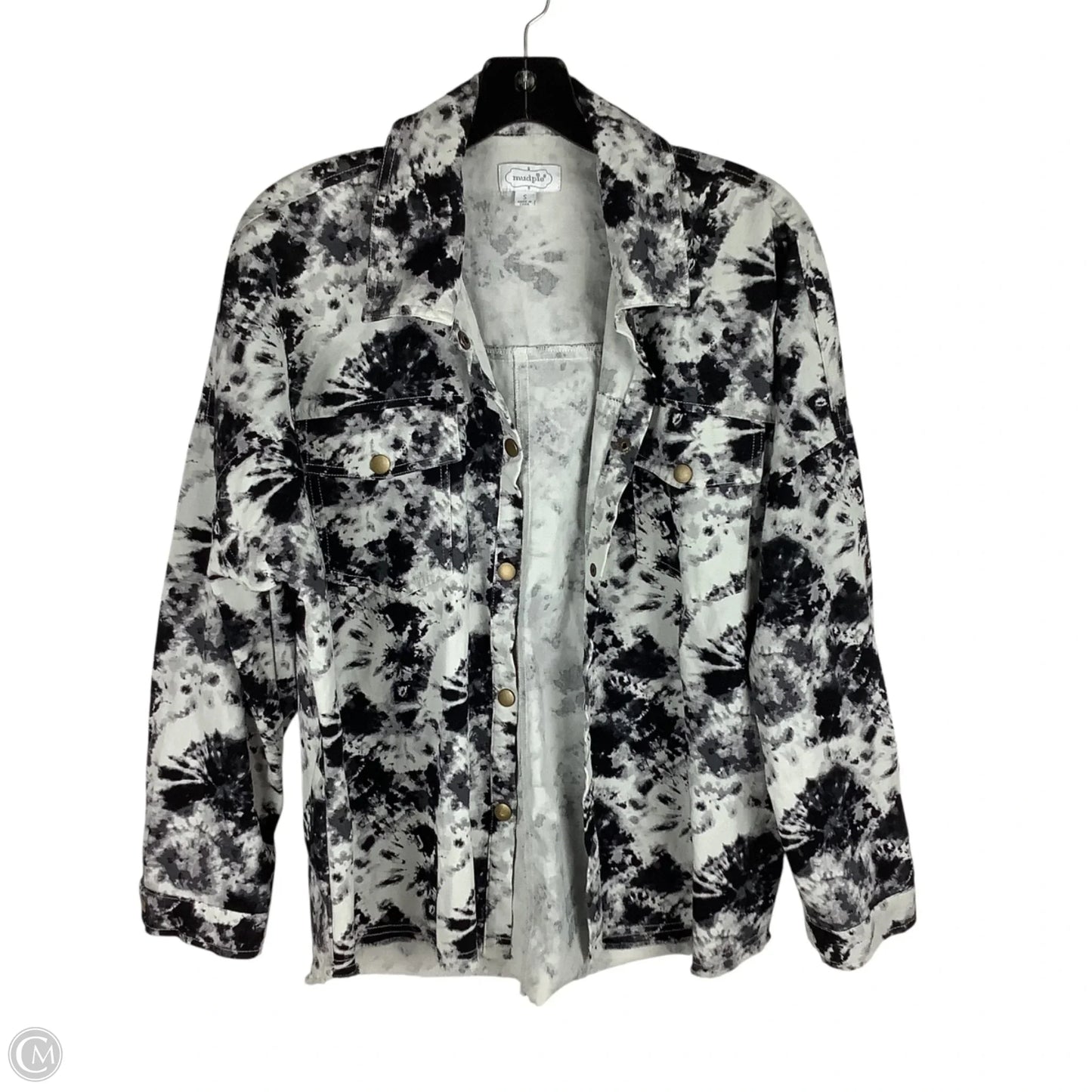 Jacket Shirt By Mudpie In Black & White, Size: S