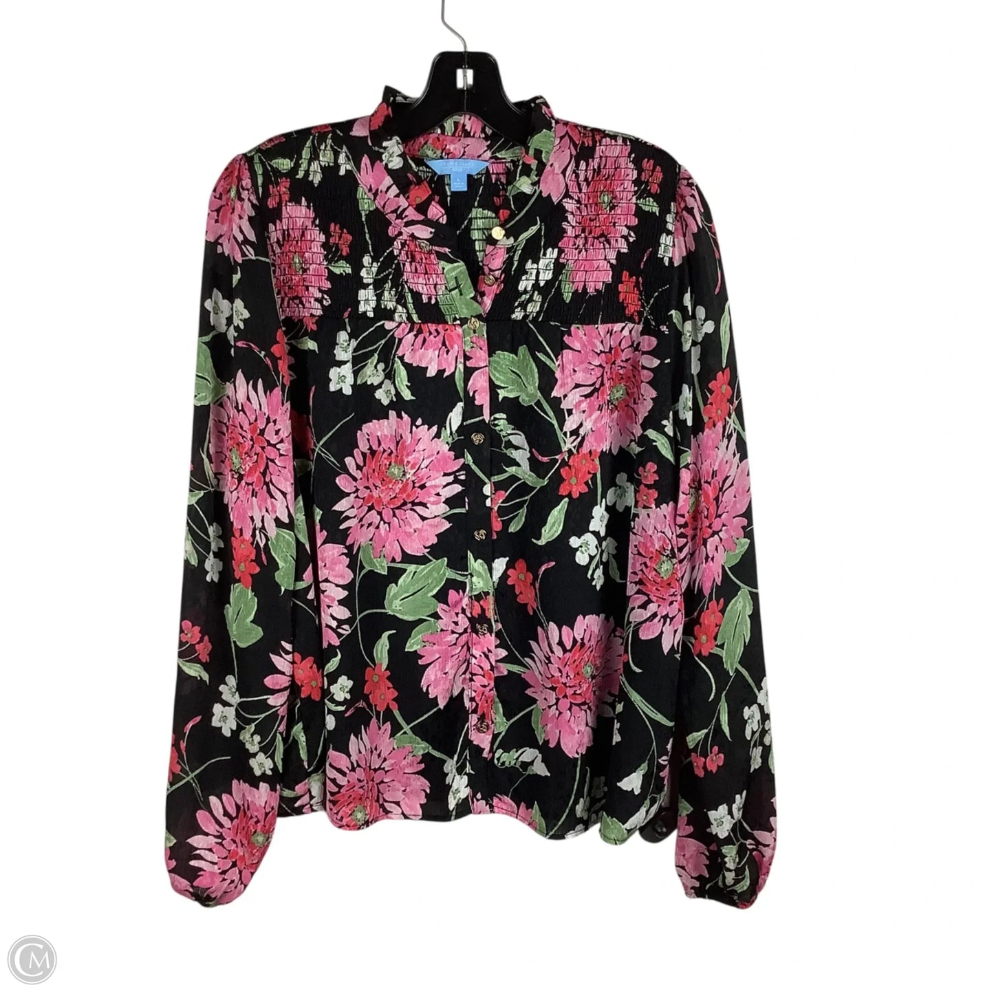 Top Long Sleeve By Draper James In Floral Print, Size: L