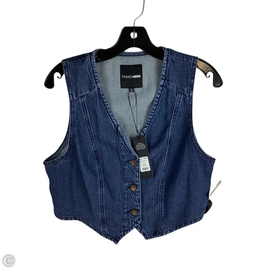 Vest Other By Fashion Nova In Blue Denim, Size: Xl