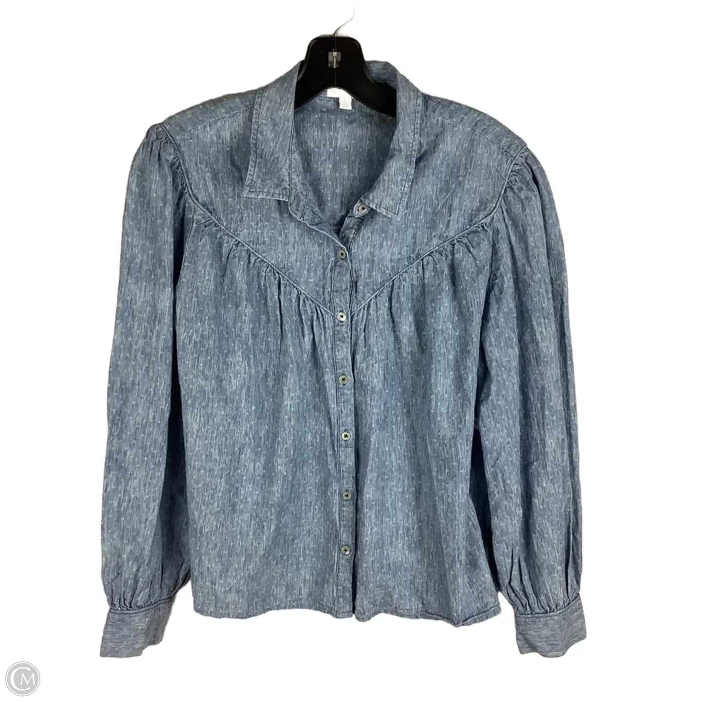 Top Long Sleeve By Wonderly In Blue Denim, Size: L