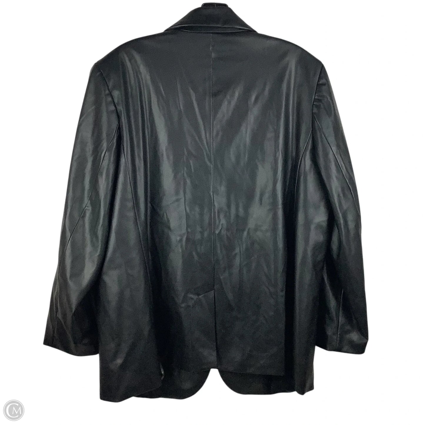Jacket Faux Leather By A New Day In Black, Size: 2x
