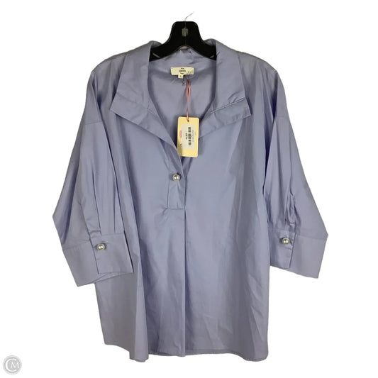 Top Long Sleeve By Entro In Blue, Size: L