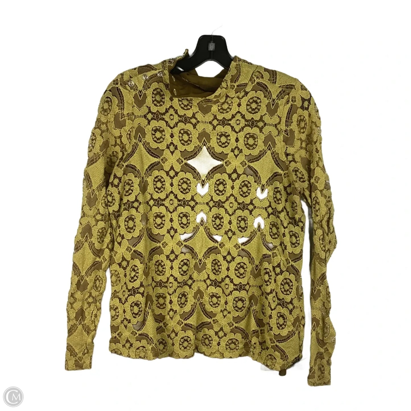 Top Long Sleeve By Maeve In Yellow, Size: 1x