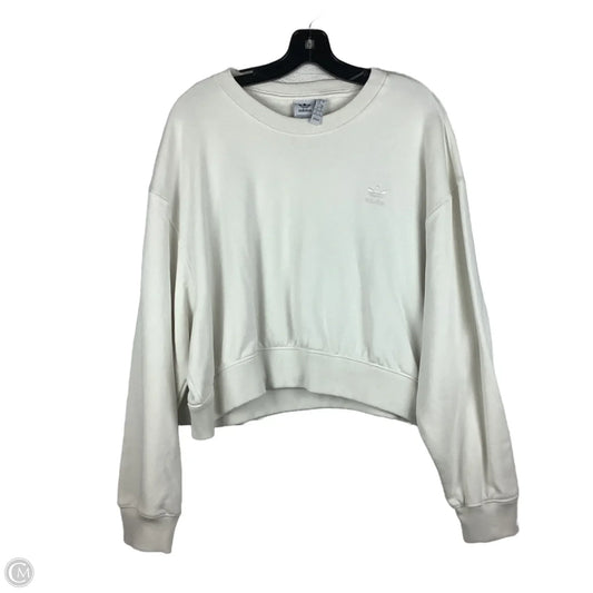 Athletic Sweatshirt Crewneck By Adidas In White, Size: M