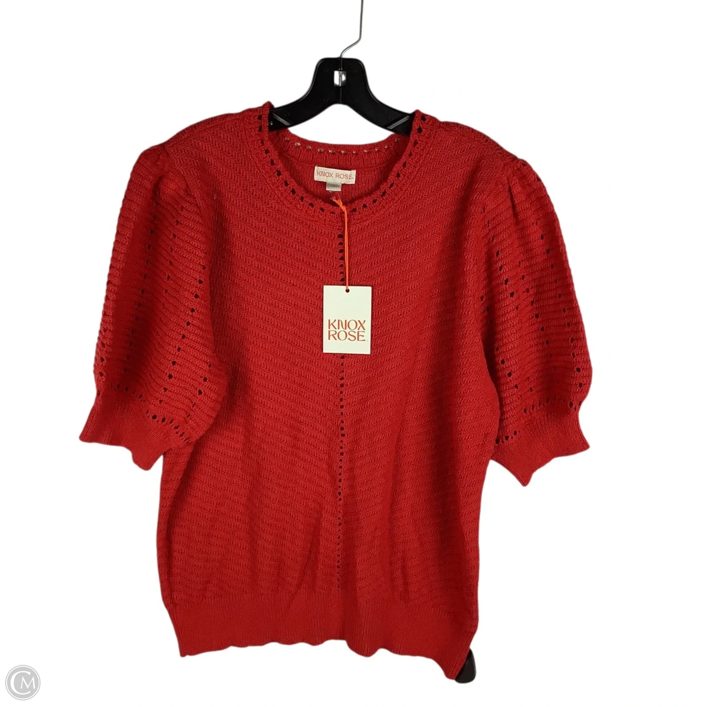 Sweater Short Sleeve By Knox Rose In Red, Size: Xl