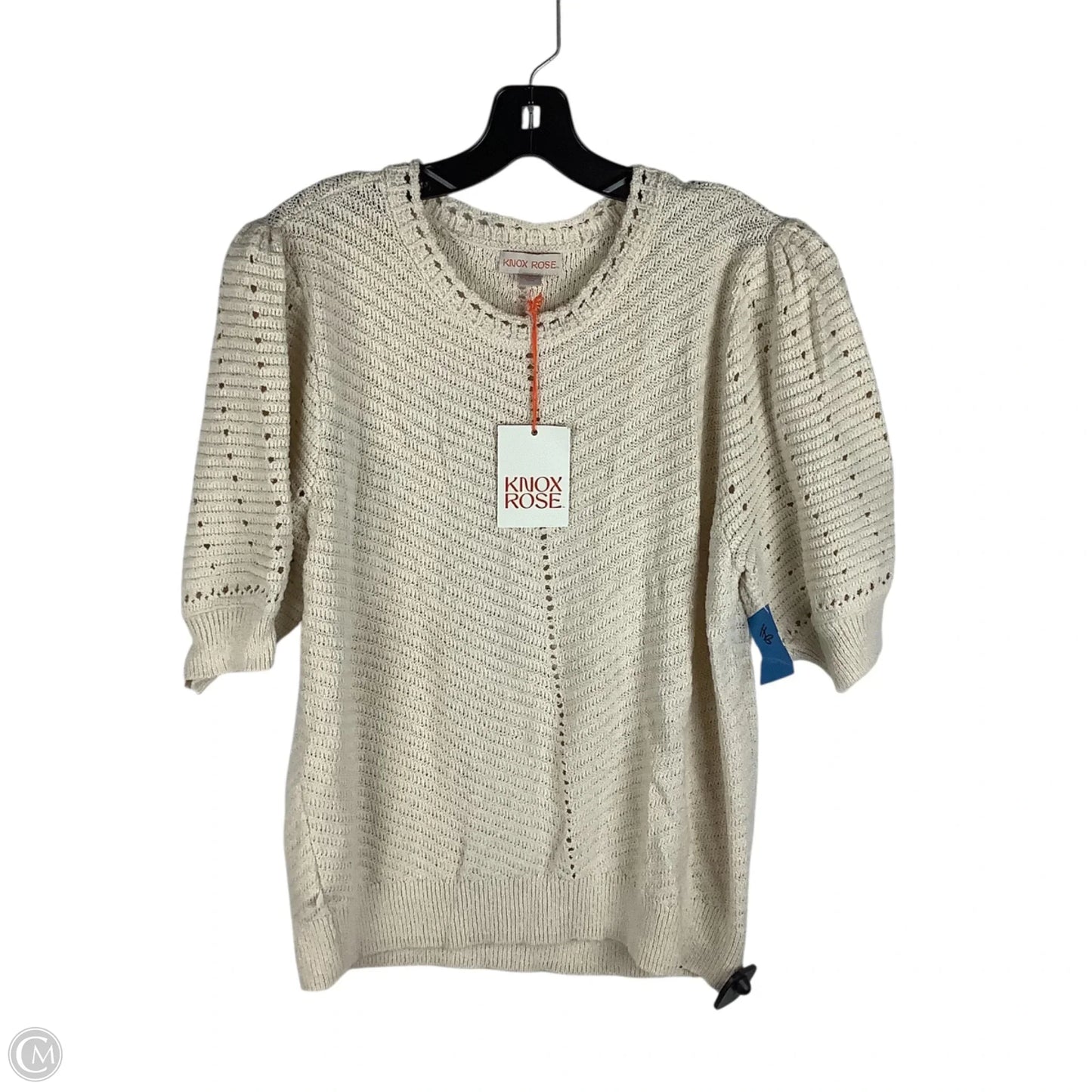 Sweater Short Sleeve By Knox Rose In Cream, Size: Xl