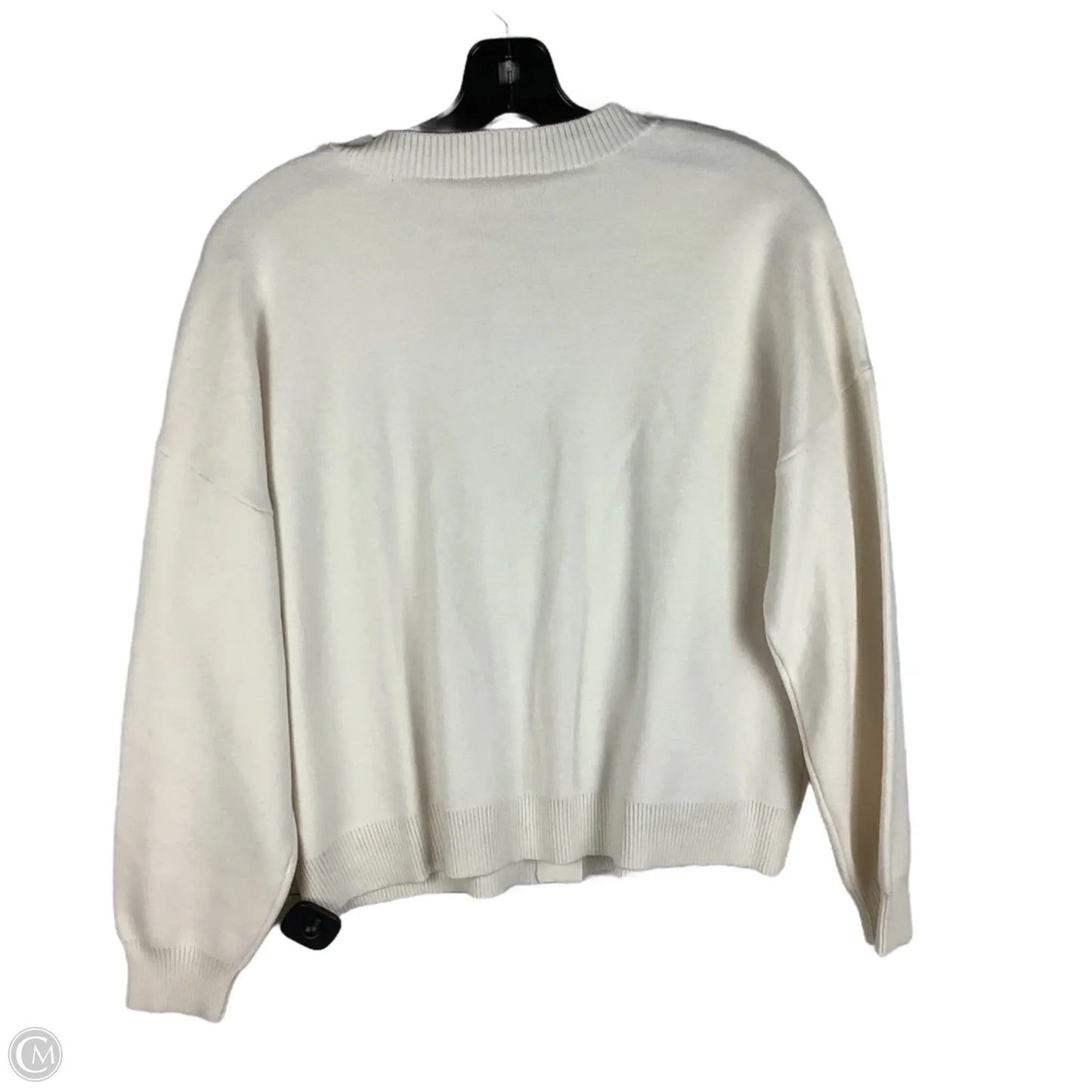Sweater Cardigan By Loft In White, Size: L