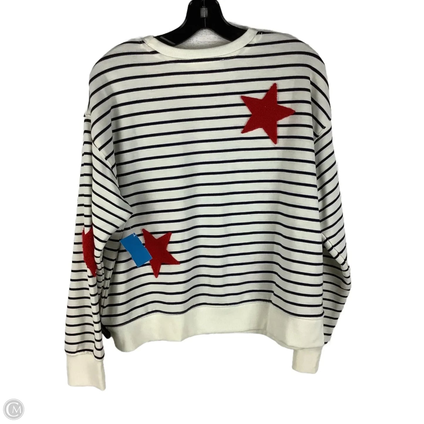Top Long Sleeve By Workshop In Striped Pattern, Size: L