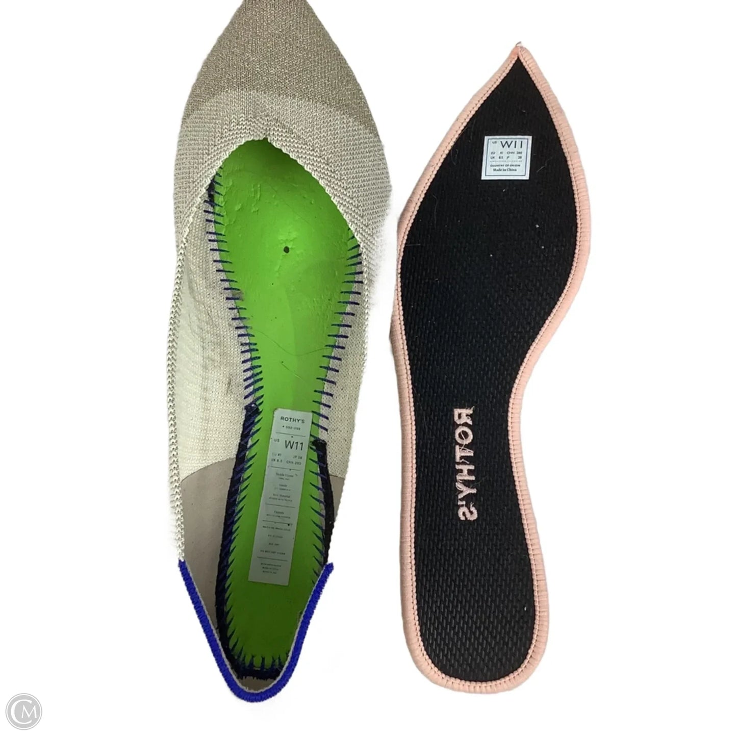 Shoes Flats By Rothys In Gold, Size: 11