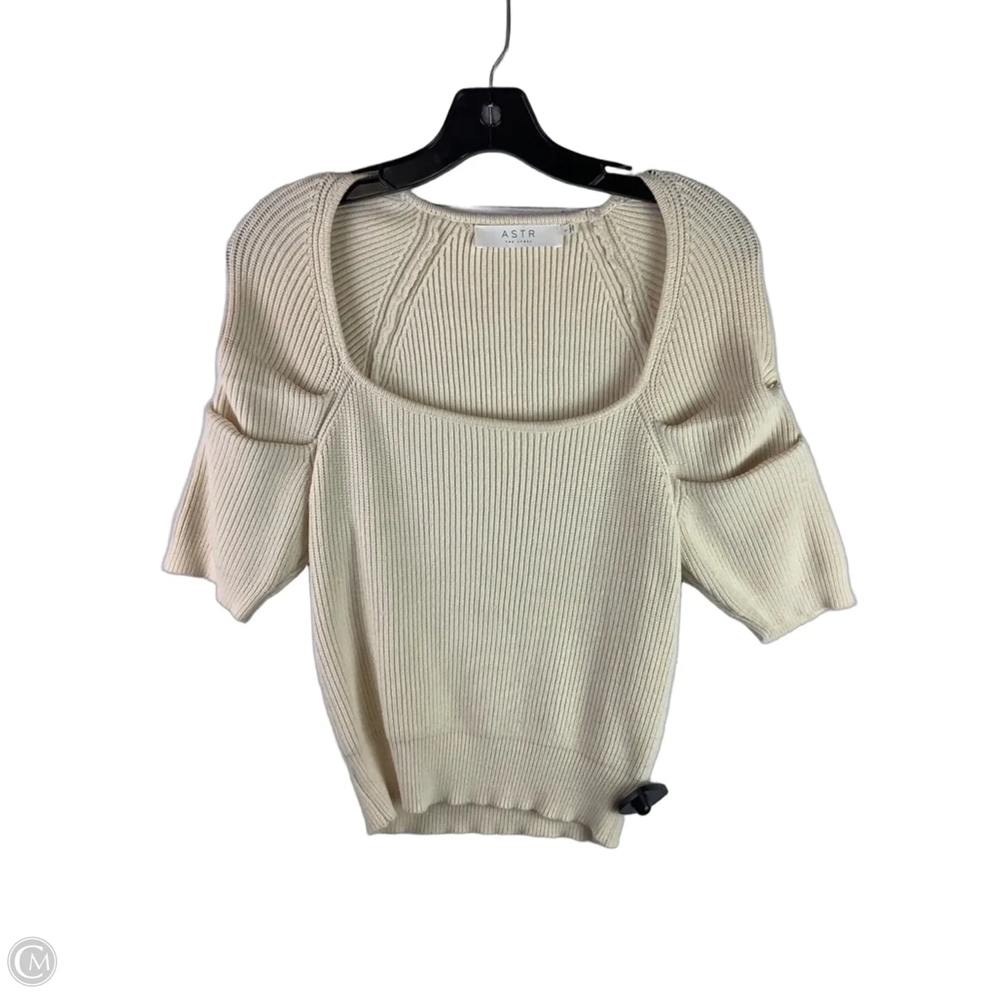 Top Short Sleeve By Astr The Label In Cream, Size: L