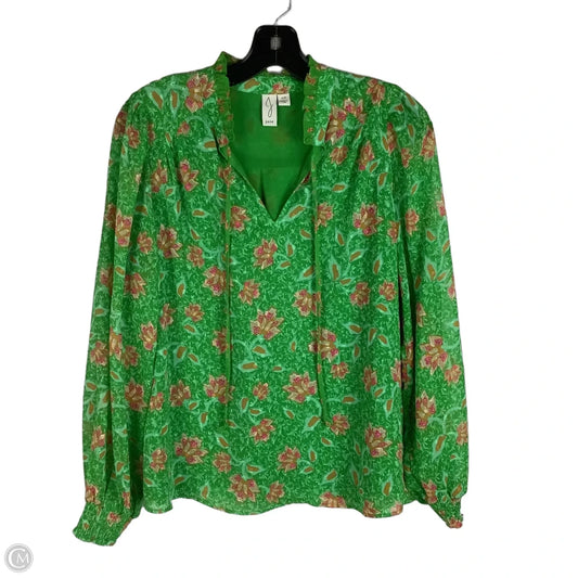 Top Long Sleeve By Joie In Green, Size: S