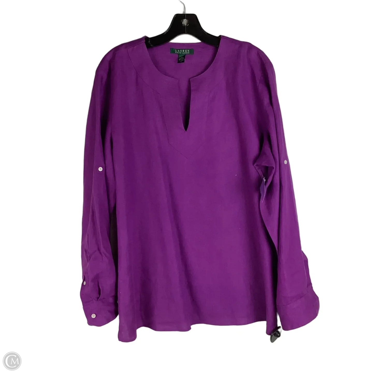 Top Long Sleeve By Lauren By Ralph Lauren In Purple, Size: Xl
