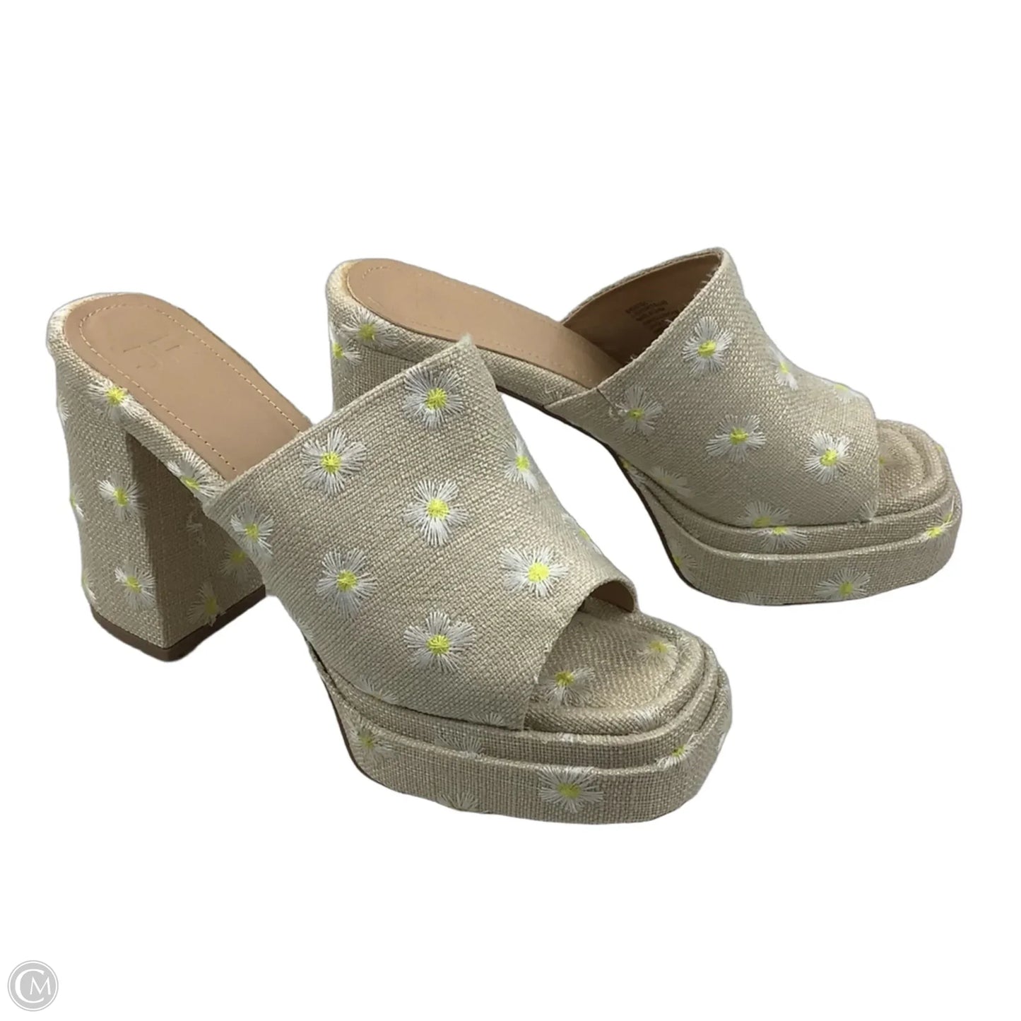 Sandals Heels Platform By Jf In Floral Print, Size: 9