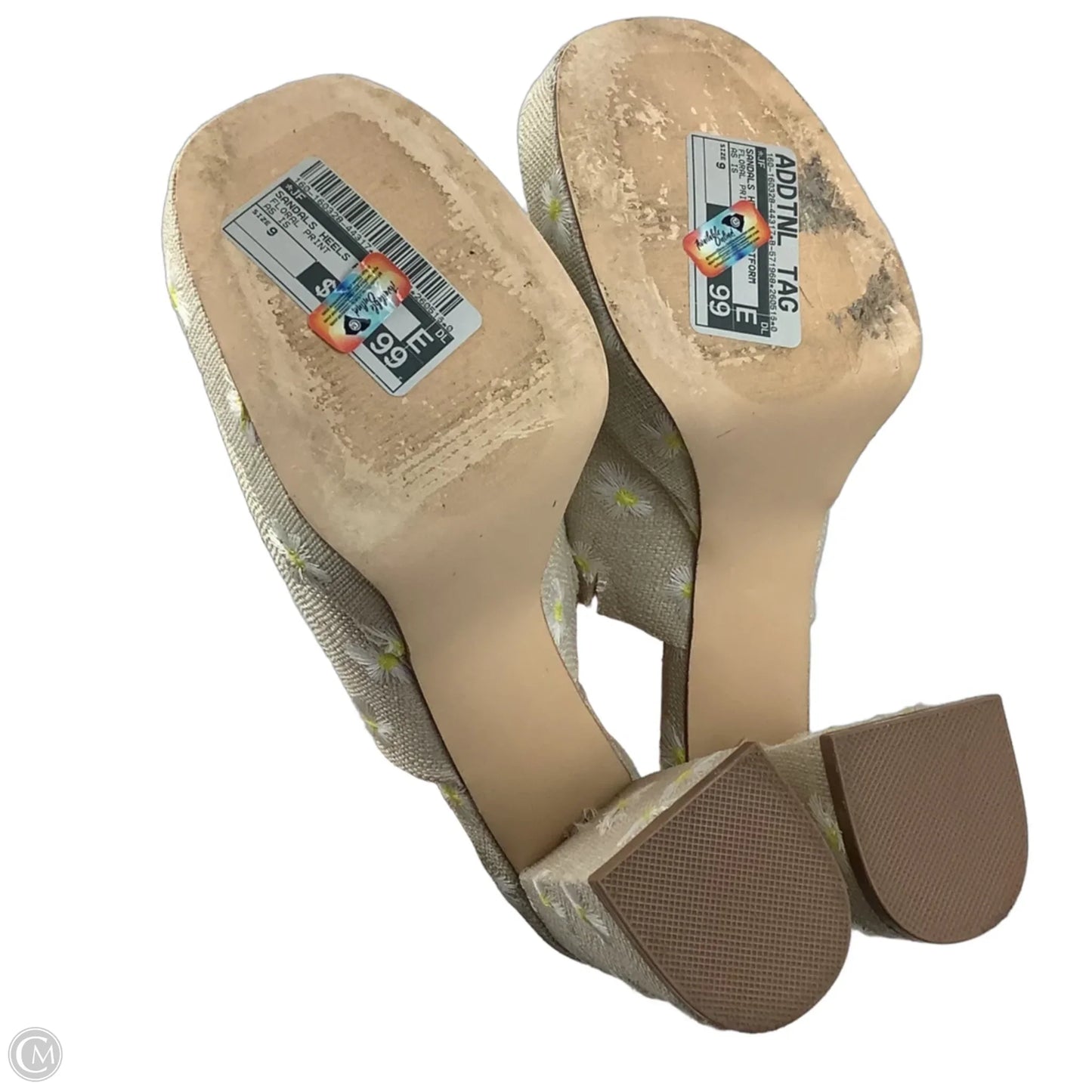 Sandals Heels Platform By Jf In Floral Print, Size: 9
