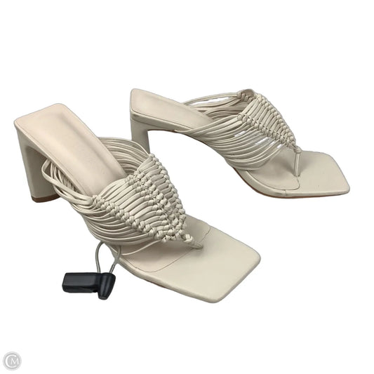 Sandals Heels Block By Clothes Mentor In Cream, Size: 9