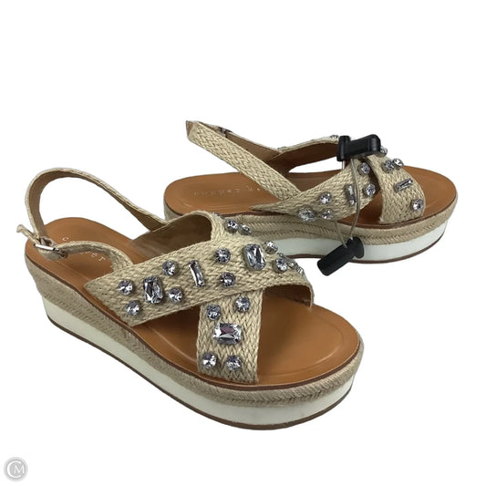 Sandals Heels Platform By Copper Key In Cream, Size: 10