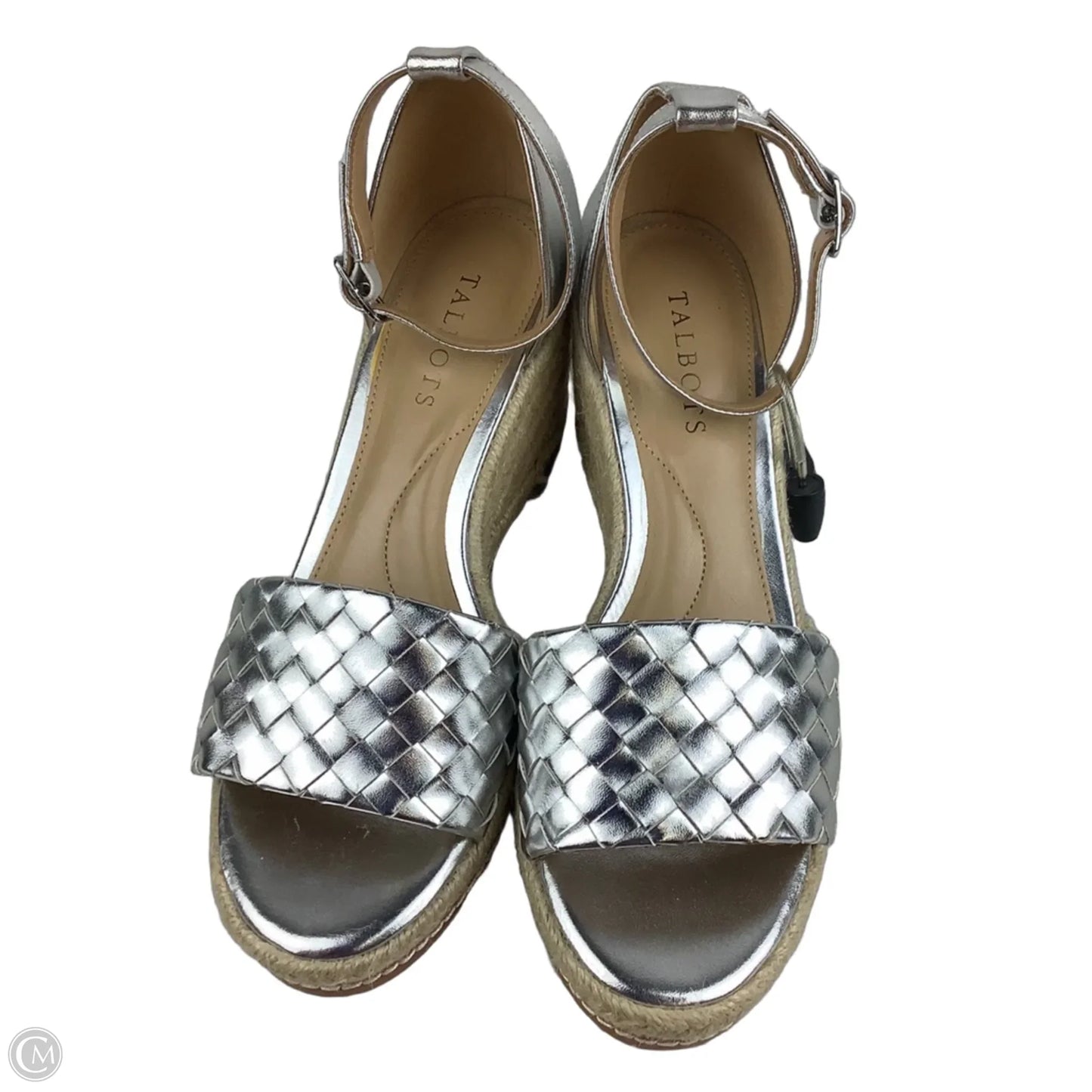 Shoes Heels Wedge By Talbots In Silver, Size: 8.5