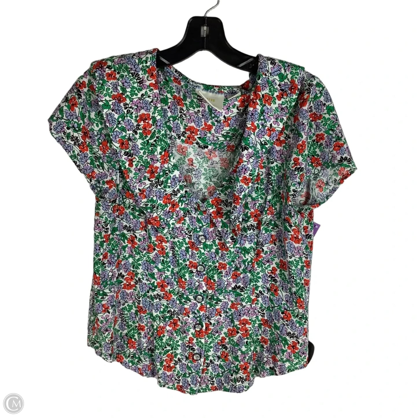 Top Short Sleeve By Maeve In Floral Print, Size: 8