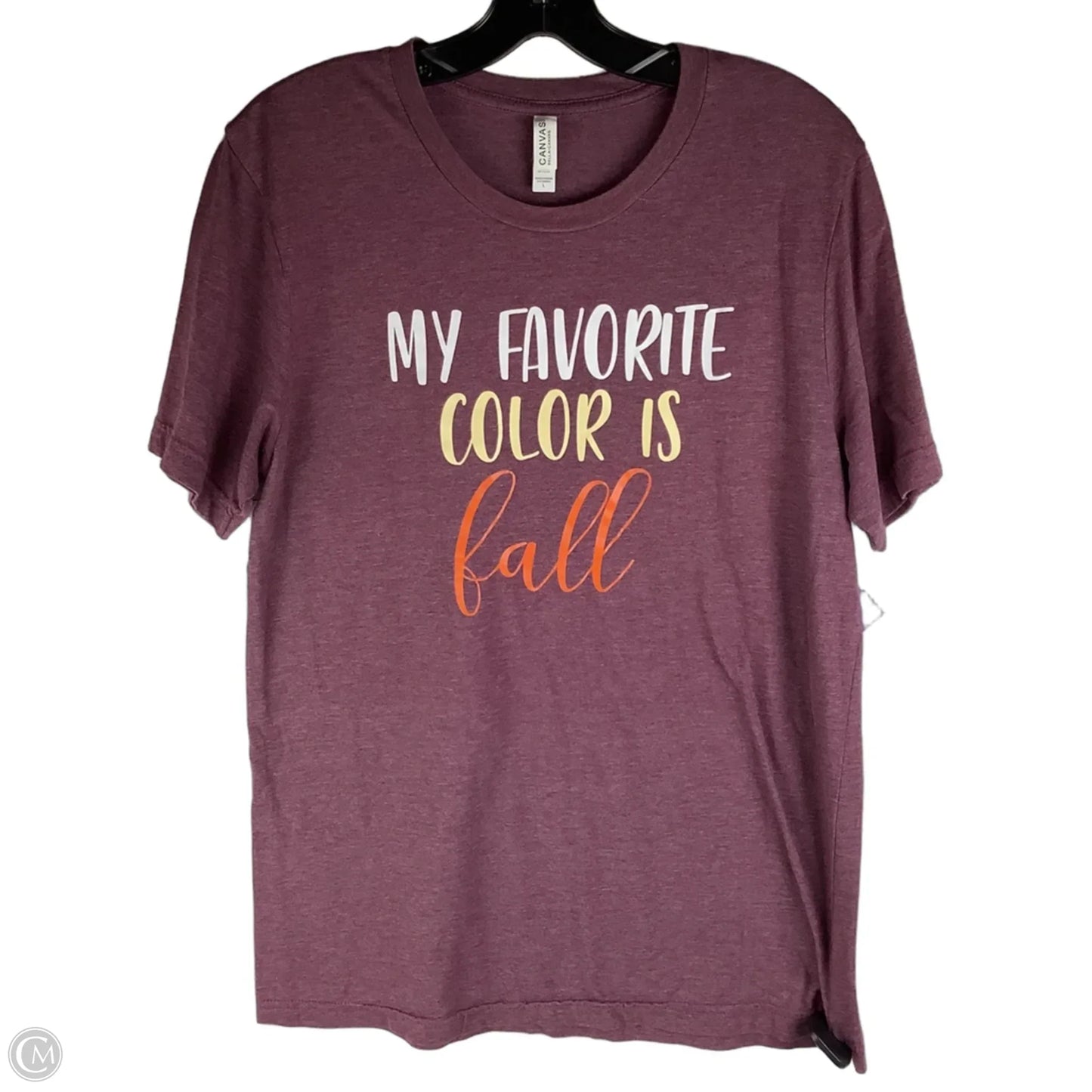 Top Short Sleeve By Canvas In Purple, Size: L