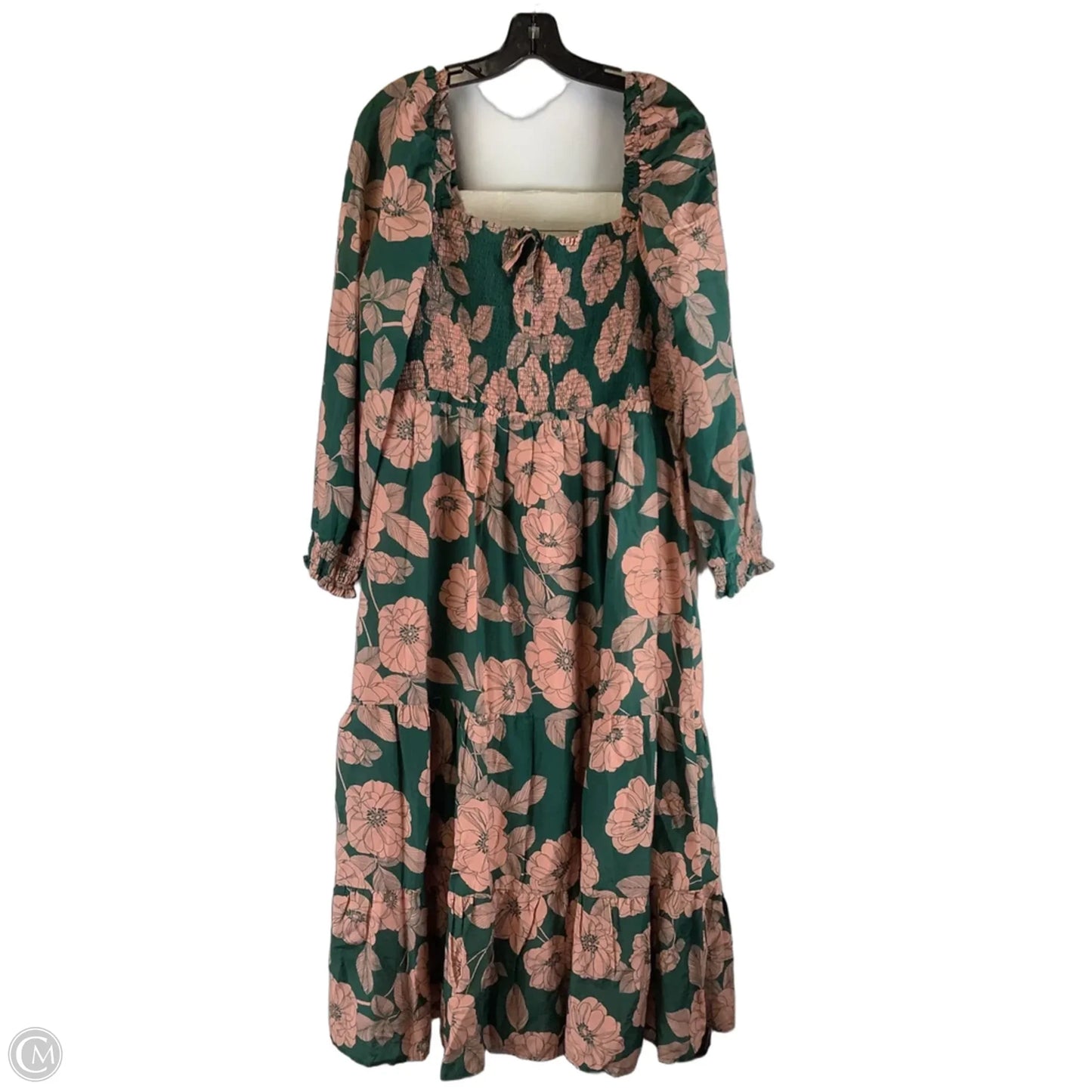Dress Party Long By Vineyard Vines In Green & Pink, Size: Xl