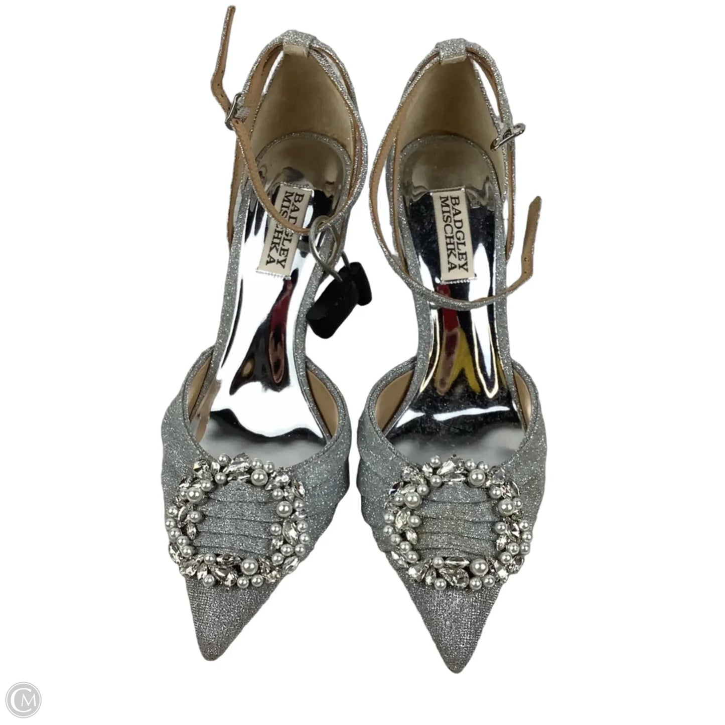 Shoes Heels Stiletto By Badgley Mischka In Silver, Size: 7.5