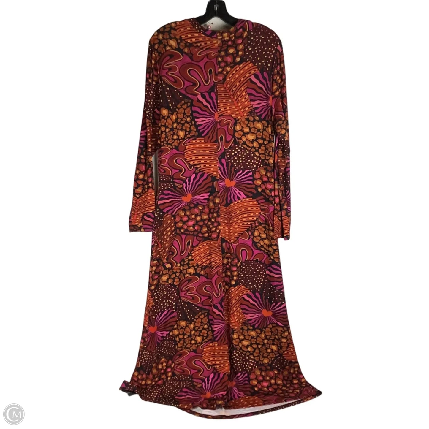 Dress Casual Maxi By Farm Rio In Orange & Purple, Size: Xl