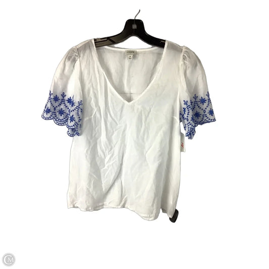 Top Short Sleeve By J. Crew In White, Size: M