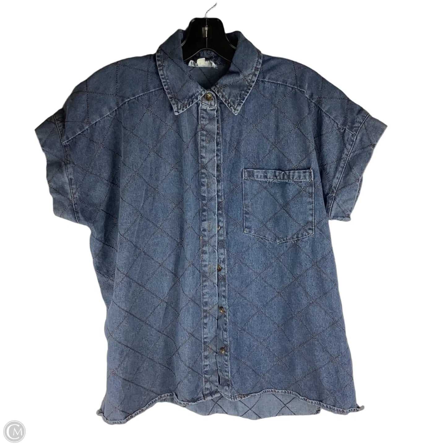 Top Short Sleeve By Entro In Blue Denim, Size: S