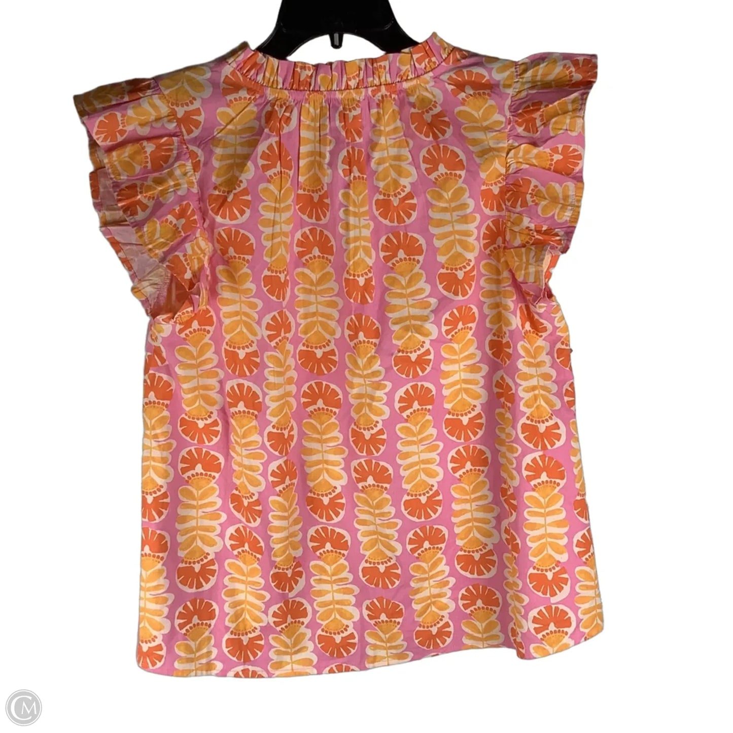 Top Short Sleeve By Mudpie In Orange & Pink, Size: S