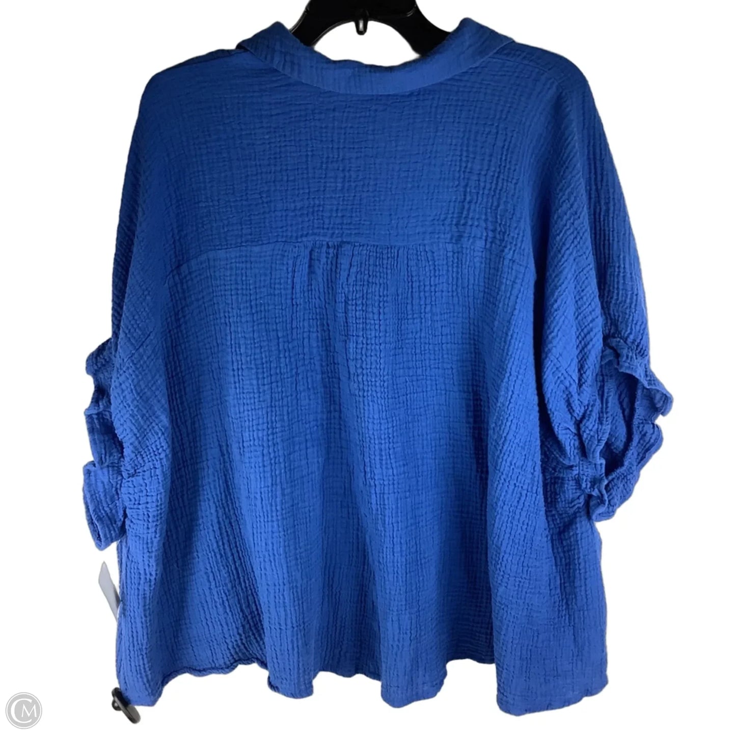 Top Short Sleeve By Day + Moon In Blue, Size: Small