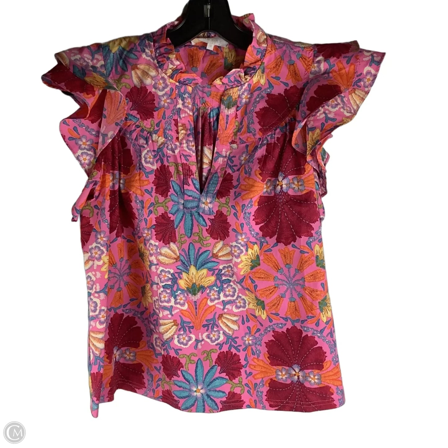 Top Short Sleeve By Olivaceous In Floral Print, Size: M