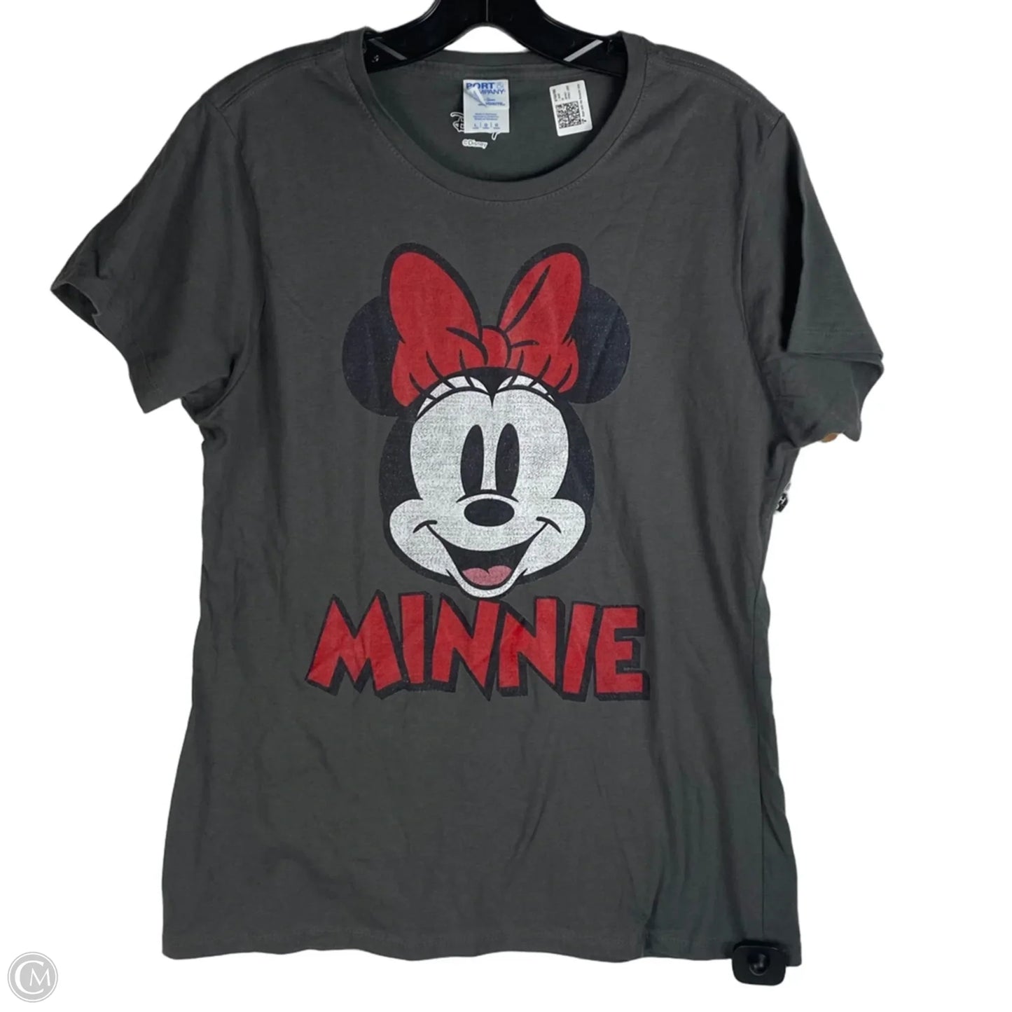 Top Short Sleeve By Disney In Grey & Red, Size: L