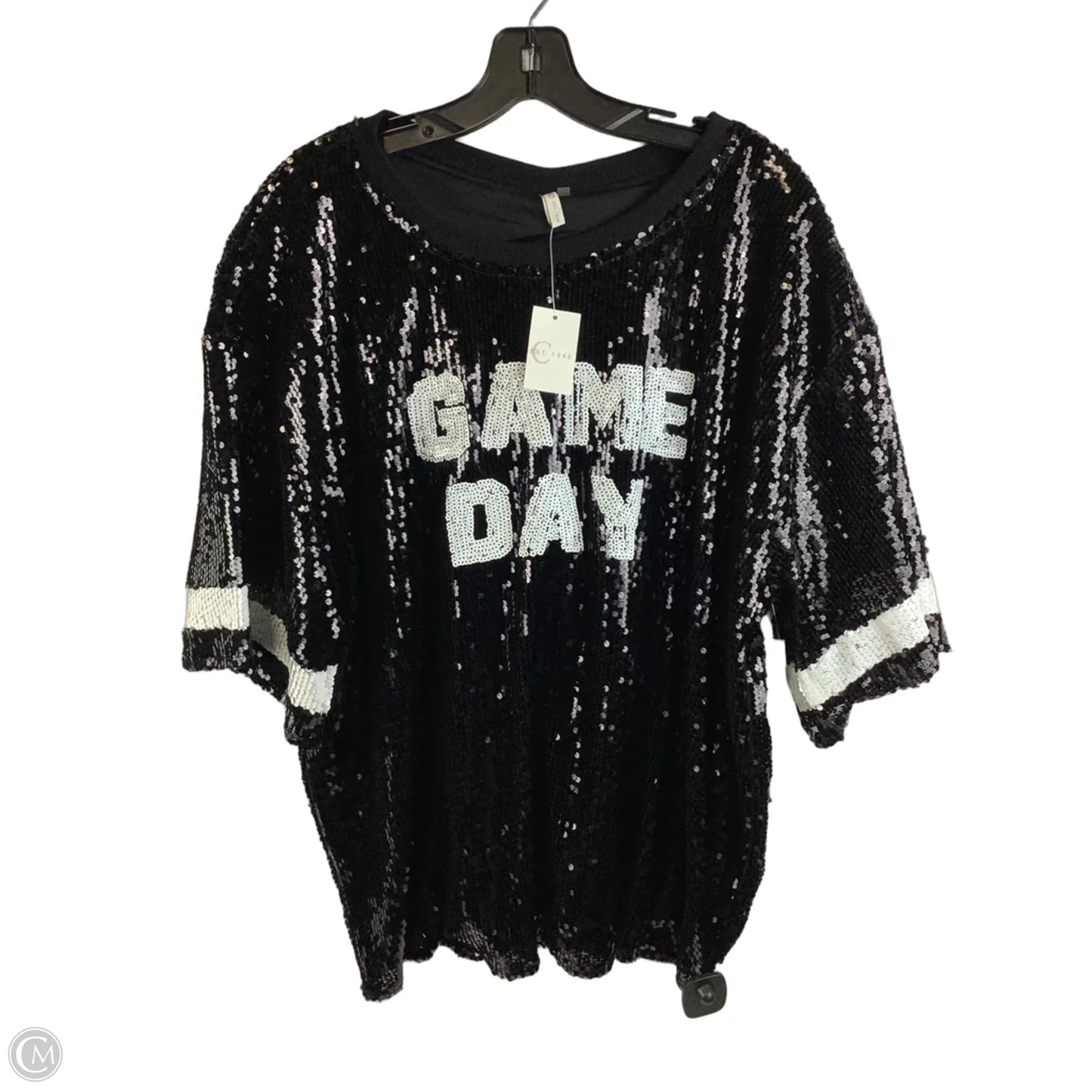 Top Short Sleeve By Cato In Black, Size: 1x